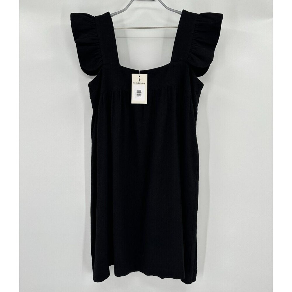 Pomander Place by Tuckernuck Black Hazel Flutter Sleeve Dress sz XS Linen Blend